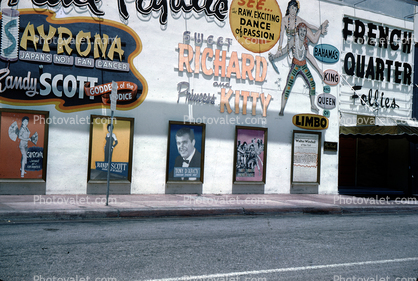 Sweet Richard and Princess Kitty, French Quarter Follies, Sayrona, Candy Scott, building, 1950s