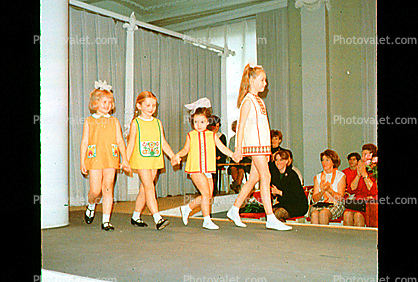fashion show, little girls, Russia, 1960s