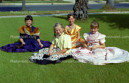 Girls, Costume, Cute, Pretty, Retro, 1970s