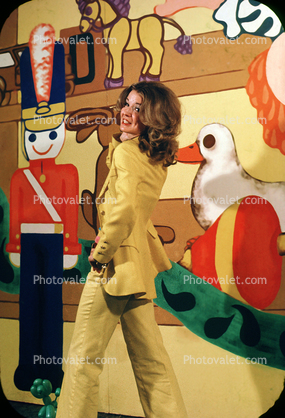 Toy Soldiers Wallpaper, Mustard Yellow Pantsuit, 1960s