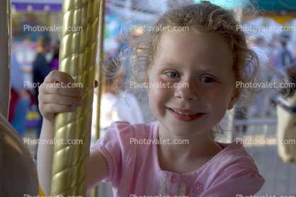 Girl on a Merry-go-Round, Carousel, Marin County Fair