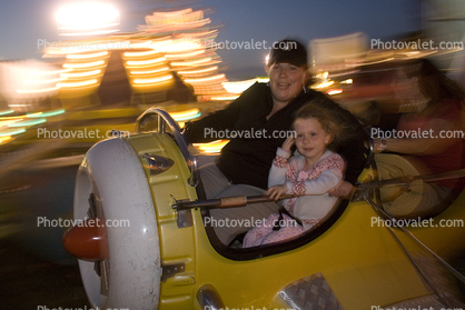 Rocket Ride, Smiles, Mother and Daughter, Marin County Fair