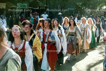 Renaissance Faire, wenches, parade, procession, costume, Septermber 27 1992