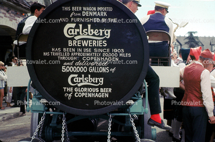 Carlsberg Breweries, Beer Wagon, Barrel, Solvang, October 1966, 1960s