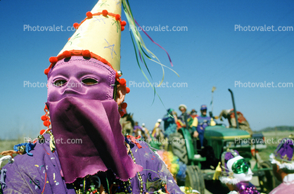 Purple Mask, dunce cap, Mardi Gras, French Quarter
