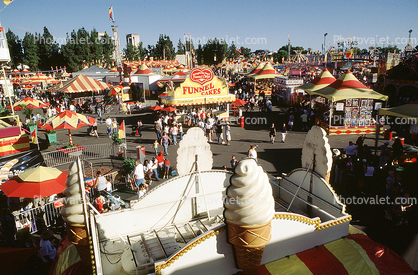 Ice Cream Cone, Funnel Cakes, California State Fair, People, Crowds