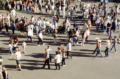 People Standing in-line, Crowds, Shadow shapes, California State Fair