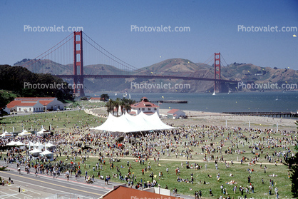 Opening Day Crissy Field, Pavilion Tent, People, Crowds, 3rd May 2001