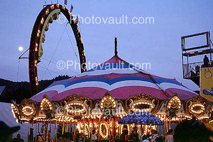 Carousel, lights, Marin County Fair, July 2001