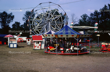 Carousel, cars, horses, Ferris Wheel, 1950s