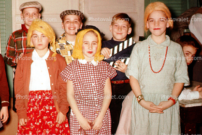 Necklace, Dress, Boy, Boys in Drag, 1950s