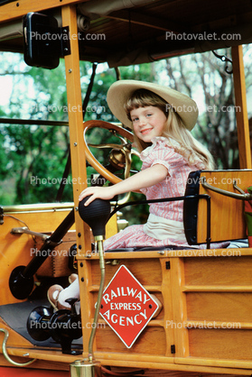 Truck, Girl, Steering Wheel, 1960s