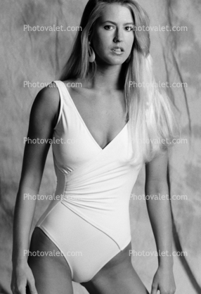Lady in a white swimsuit, Suntan, 1970s