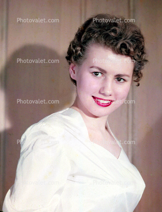 Woman, Lipstick, Smiles, Busty, 1950s