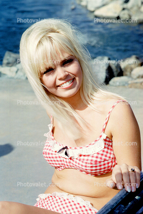 Lady, Bikini, Swimsuit, Pretty, Sun Worshipper, Blonde, 1960s