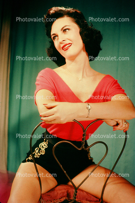 Woman, Chair, Smiles, 1950s