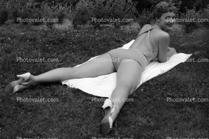 Cute Lady, Swimsuit, aio, 1950s