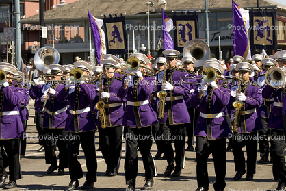 Purple Marching Band, Brass Instruments, Music