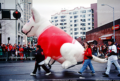 Spuds McKenzie, Balloon, 49'r superbowl victory parade, Market Street