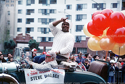Steve Wallace, 49'r superbowl victory parade, Market Street, Car, automobile