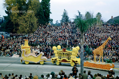 Circus, Giraffe, cage, Rose Parade, 1950, 1950s