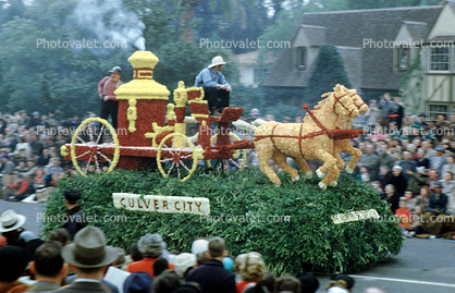 Pumper, Steam Fire Engine, Horses, Rose Parade, 1950, Horse-drawn Steam Pumper, Pump, Culver City, 1950s