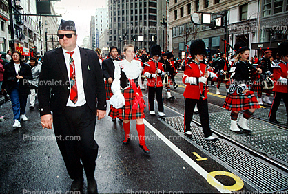 marching Band, costumes, Saint Patrick's Parade, down Market Street