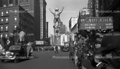 Two Acrobats, Uncle Sam, CBS Radio Theatre, Movie Film Car, Crowds, November 1938, 1930's