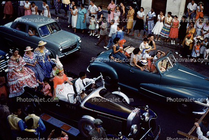 Downtown Parade, Cars, Costumes, Crowds, 1950s