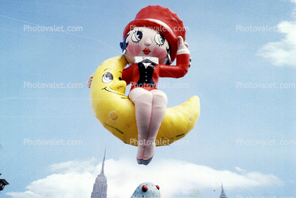 Betty Boop, the moon, Macy's Thanksgiving Day Parade, Balloon, 1985, 1980s