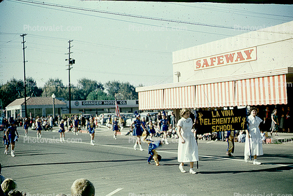 Safeway, La Vina Elementary School, Granger Motor Co., Madera California, 1950s