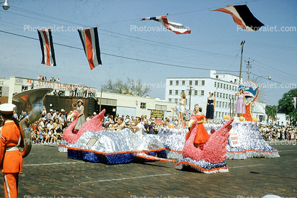 Girls, ladies, Formal Dress, Festival of States Parade, 1950s