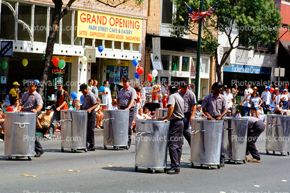 Sanitation Engineers, trash cans, Martin Luther King Parade, Third Street, MLK