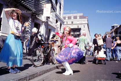 Woman, Boots, Petticoat, Mardi Gras, Carnival, French Quarter