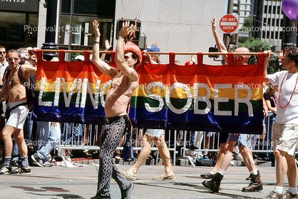 Living Sober Banner, Lesbian Gay Freedom Parade, Market Street