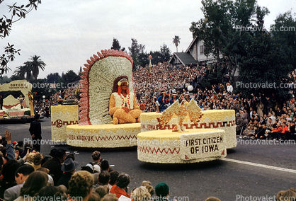 First Citizen of Iowa, Warbonnet, Rose Parade, 1950s