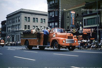 Bell, Firemans Parade, Mack Truck, Fire truck, Fireman's Parade, 1950s