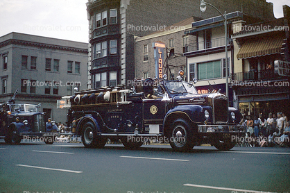 Mack Truck, Bell, Fireman's Parade, Fire truck, 1950s