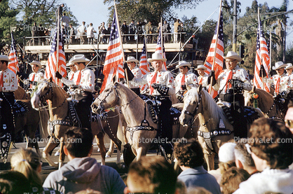 Cowboys, Flags, Rose Parade, January 1961, 1960s
