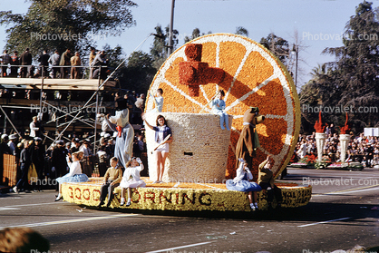 Good Morning, Orange Slice, Juice, Cup, Rose Parade, Pasadena, 1960s