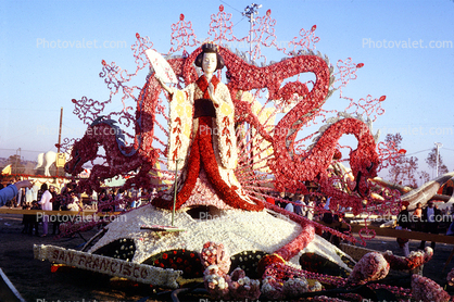 Dragon, Asian Woman in CostumeSan Francisco, Rose Parade, Pasadena, 1960s