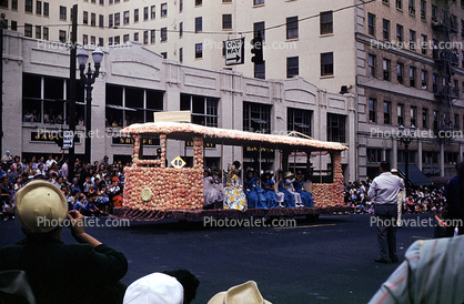 Cable Car, Trolley, Pageant of Roses, street, road, Portland, Oregon, 1959, 1950s