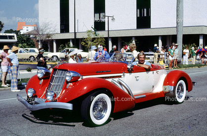 Duesenberg, Supercharged, automobile, Whitewall Tires, Cabriolet, Convertible Car, 1982, 1980s