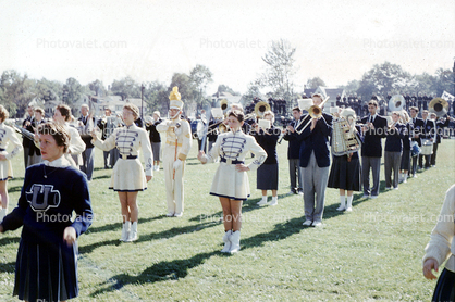 Baton Twirling, Marching Band, Majorette, Upsula, New York, 1950s
