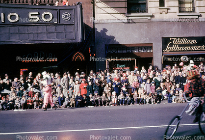 Crowds, Onlookers, Macy's Thanksgiving Day Parade, autumn, early 1950s