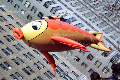 Floating Fish, Helium Balloon, Macy's Thanksgiving Day Parade, Manhattan, autumn, 1951, 1950s