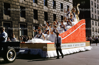 United Singers of Suffolk County, German American Parade, New York City, summer, Manhattan, 1950s