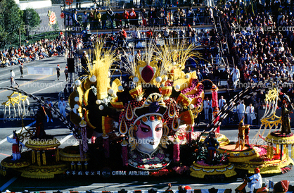 China Airlines CAL, Face, Mask, Rose Parade, 1987, 1980s