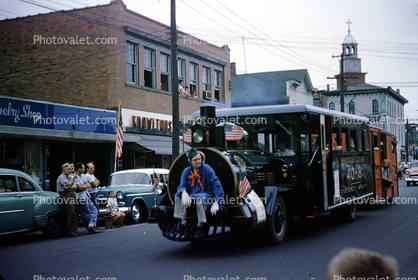 American Legion, car, automobile, vehicle, Steam Train, 1950s