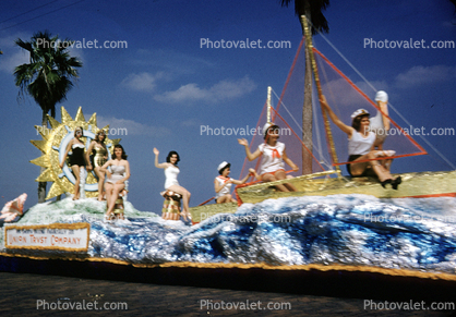 Union Trust Company, Boat, Seas, Women Sailors, Sailboat, Festival of States, Saint Petersburg, Florida, 1950s